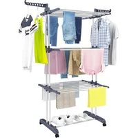 Clothes Drying Rack, Oversized 4-Tier(67.7" High) Foldable Stainless Steel Drying Rack Clothing, Movable Drying 1