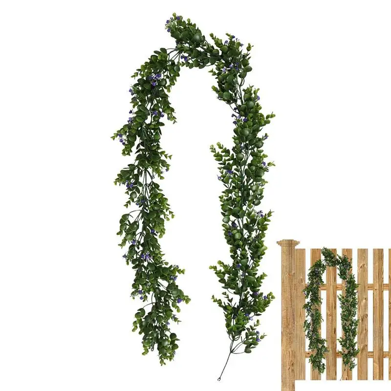 

Гирлянда из искусственного эвкалипта, 5,9 фута, Рождественская настенная зеленая гирлянда, домашний декор, регулируемая зеленая гирлянда для окон и камина