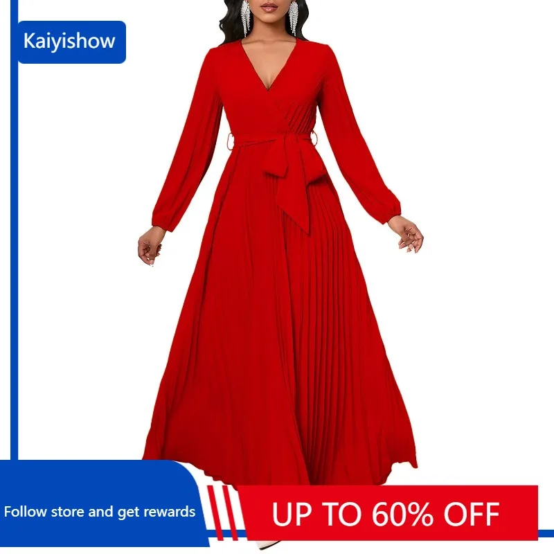 

African Dresses For Women And Belt Plus Size New Spring Autumn Party Long Maxi Dress Elegant Kaftan Muslim Gown Ladies Clothing