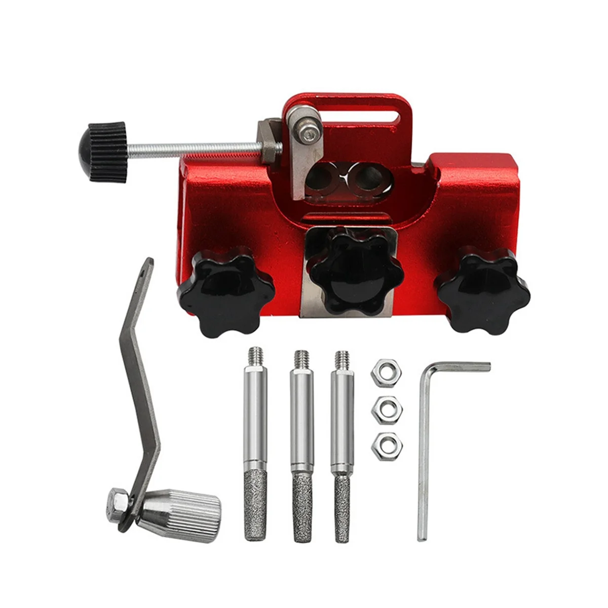 

Bracelet Grinder Portable Hand-Cranked Chain Grinder Set Chain Clamp Sharpener Chain Grinder Quick Grinding Tool Red