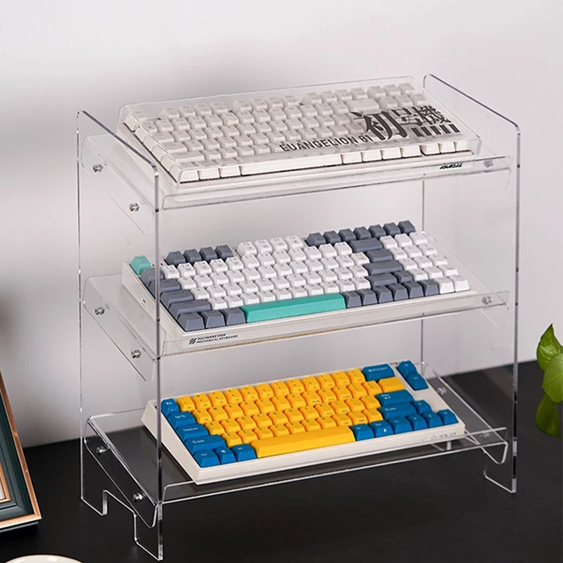 透明アクリルキーボードディスプレイスタンドキーボードマウスデスクトップオーガナイザーアクリル層ラックキーボードトレイデスクトップオーガナイザー 透明アクリルキーボードディスプレイスタンドキーボードマウス