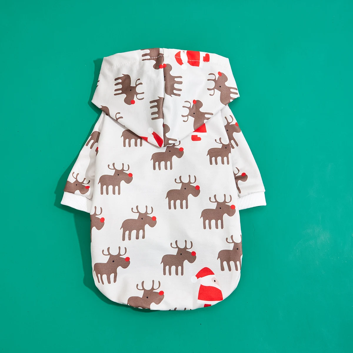 Dog Hoodie Christmas Shirts Clothes Dog Doggy Small Bell Elk Printed Dog Clothes Dog Sweatshirts Apparel Xmas Pet Turtleneck Pu