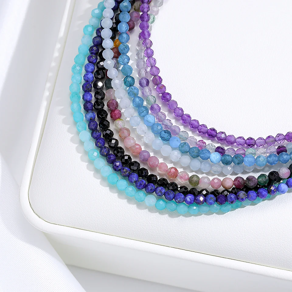 3 mm Naturstein-Halsband, 925er Sterlingsilber, Turmalin, Handarbeit, Halskette, Schmuck für Frauen, trendige Produkte, Amethyst – Detail 4