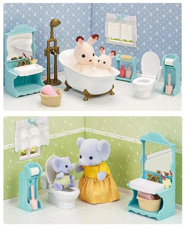 Sylvanian Families Dollhouse Playset Bathroom Set Accessories Gift Girl Toy New in Box 5380 5