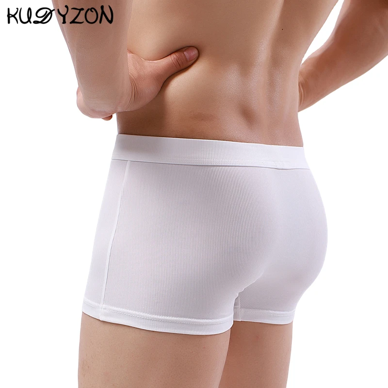 

Sexy Underwear Men Boxer Shorts Underpants Men's Panties Boxershorts Mid Rise Rib Fabric Boxer Homme U Pouch Men Boxer Underwear
