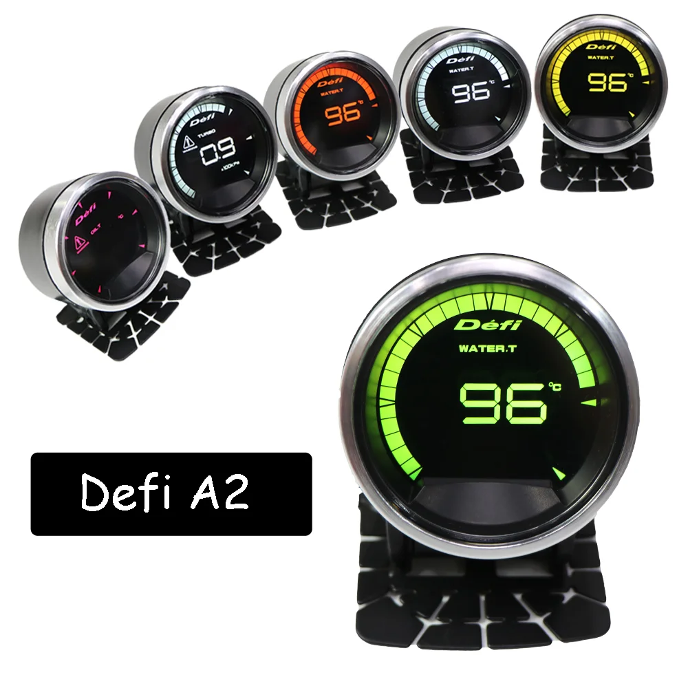 Water Temp Gauge Racing Car Gauge Racing Meter Automotive Gauge Defi A2 Seven Colors LCD Display OBD Car Gauge Water Temperature urbo oil pressure RPM Tachometer Racing Meter 62mm 2.5 Inch