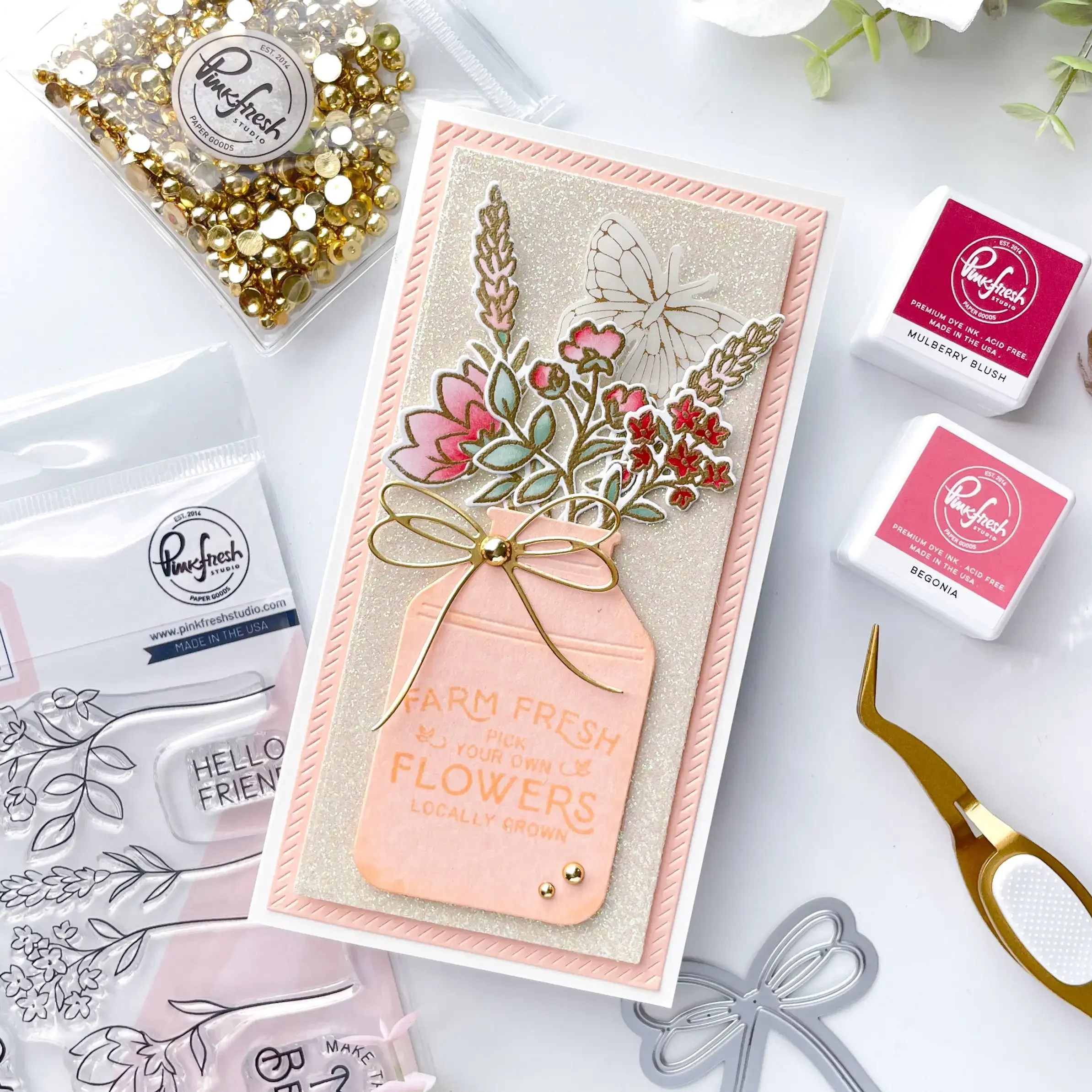 Pink Cutting Dies & Stamps & Stencil Scrapbook Diary Decoration Stencil Embossing Template DIY Greeting Card Fresh Studio 2023