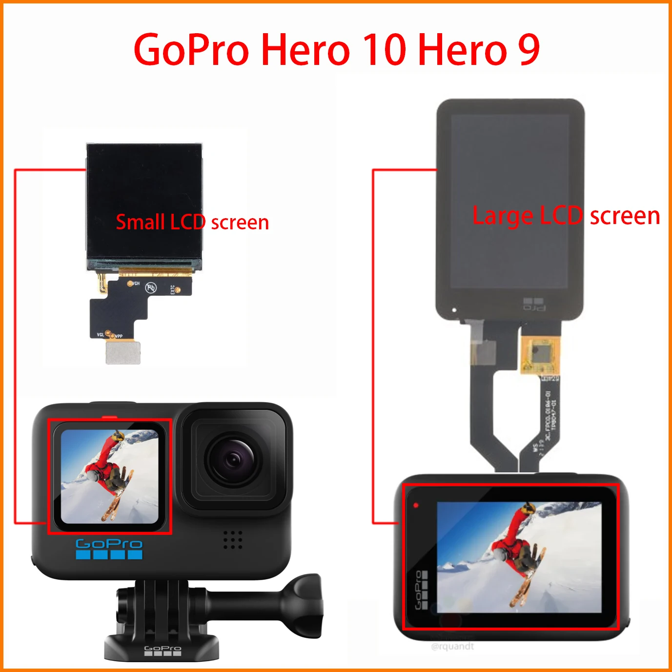 Nuove Parti Di Riparazione Dello Schermo Del Display Lcd Big Touch Per Gopro Hero 10 Hero10 Hero 9 Black Action Camera