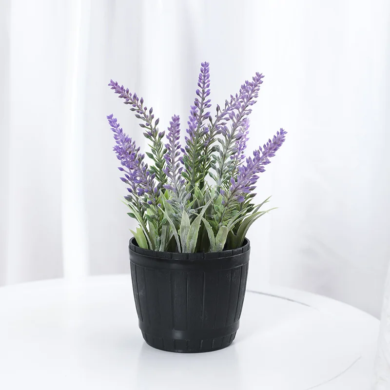 1PC, 인공 꽃 라벤더 화분, 집, 레스토랑, 사무실 DIY 데스크탑 디스플레이 랙 배치 장식