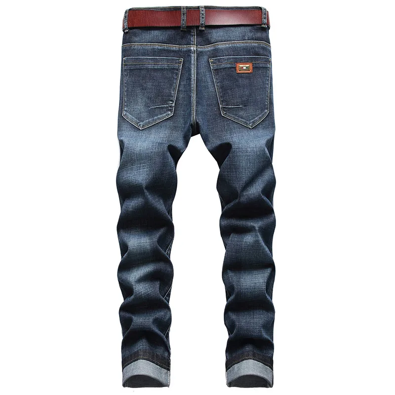 Spring Autumn Men's Smart Elastic Jeans Men Business Fashion Straight Regular Stretch Denim Trousers Streetwear Jeans for Men