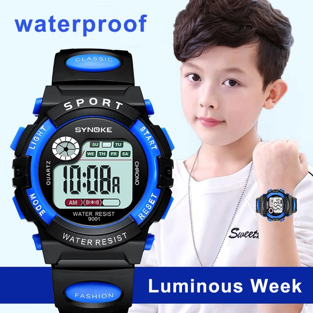 Reloj electrónico para niños y niñas, esfera luminosa, relojes deportivos  militares para niños, reloj Digital multifunción resistente al agua -  AliExpress