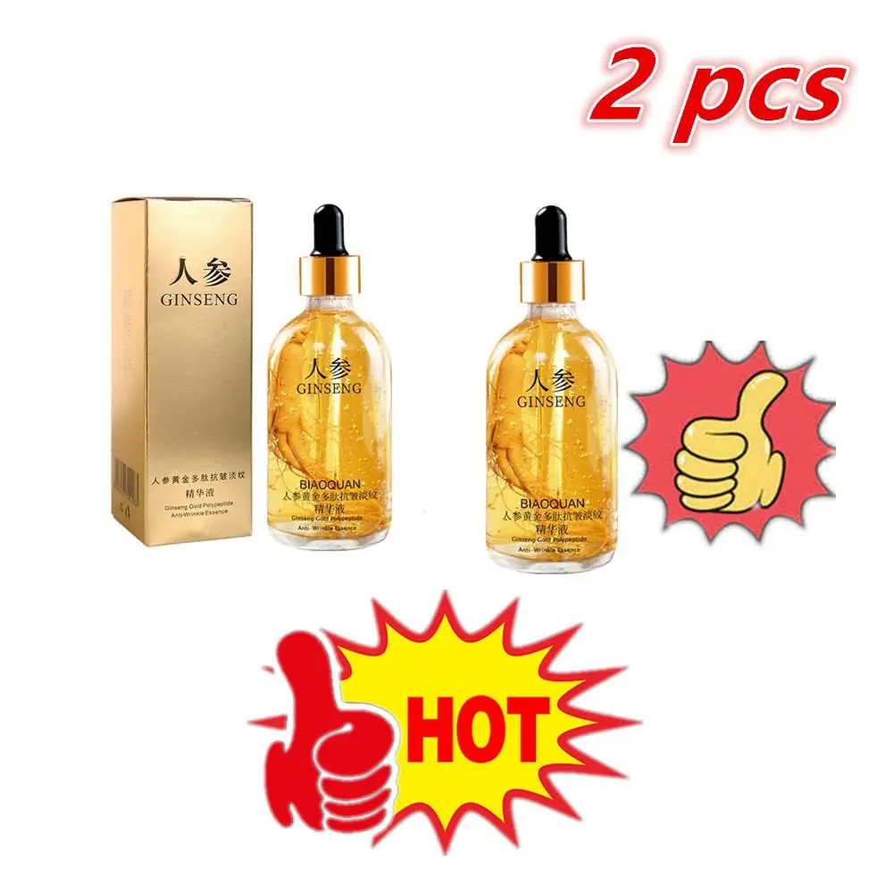 2 Pcs Gold Ginseng Face Essence Polypeptide Anti-wrinkle Lightning Moisturizing Niacinamide Facial Serum For Skin Care Products three phase zinc oxide lightning arrester live testing instrument anti interference zinc oxide lightning arrester