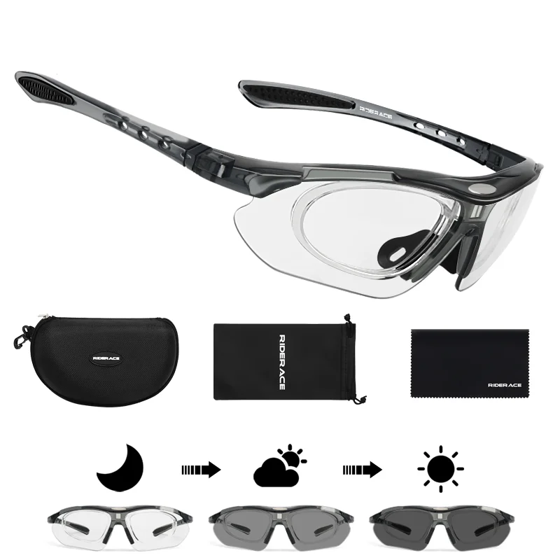 RIDERACE Radfahren Sonnenbrille Photochrome Sonnenbrille MTB Mountainbike Brillen Sport Zyklus Straße Fahrrad Brille – Detail 12