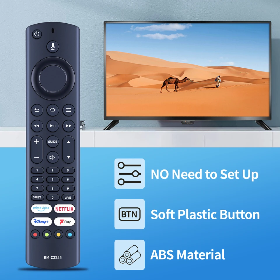 Mando A Distancia Por Voz De Repuesto CT-8566/CT-8571 - Compatible Con TCL, Toshiba Y Xiaomi TVs