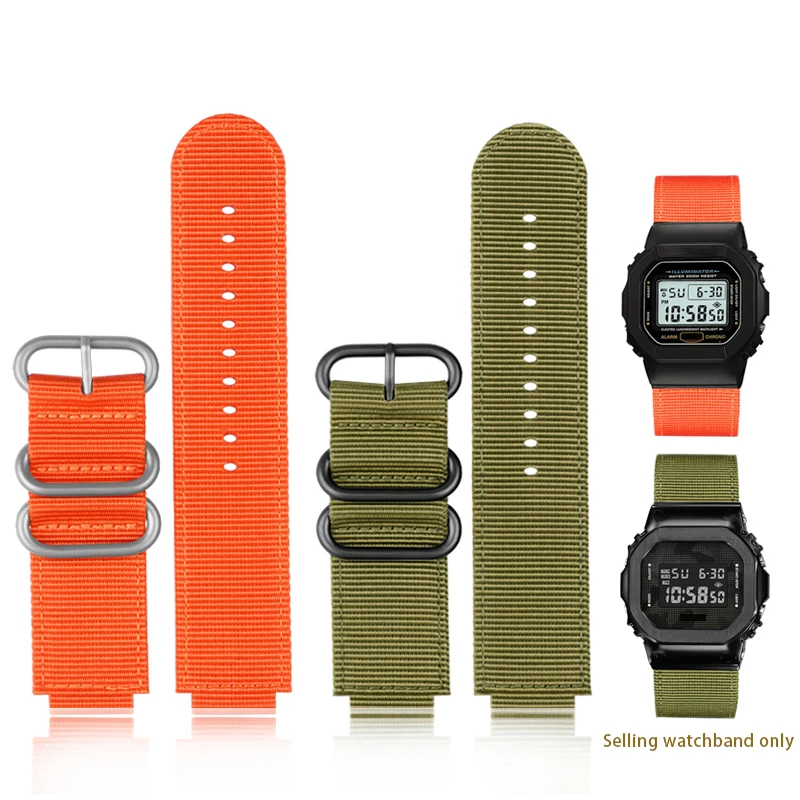 Dw5600 Cinturino In Nylon Per G-Shock Casio Gw6900 Dw-5600 Gw-B5600 Ga-110 Gm-5600 Cinturino Per Orologio Impermeabile Braccialetto Sportivo All'Apert