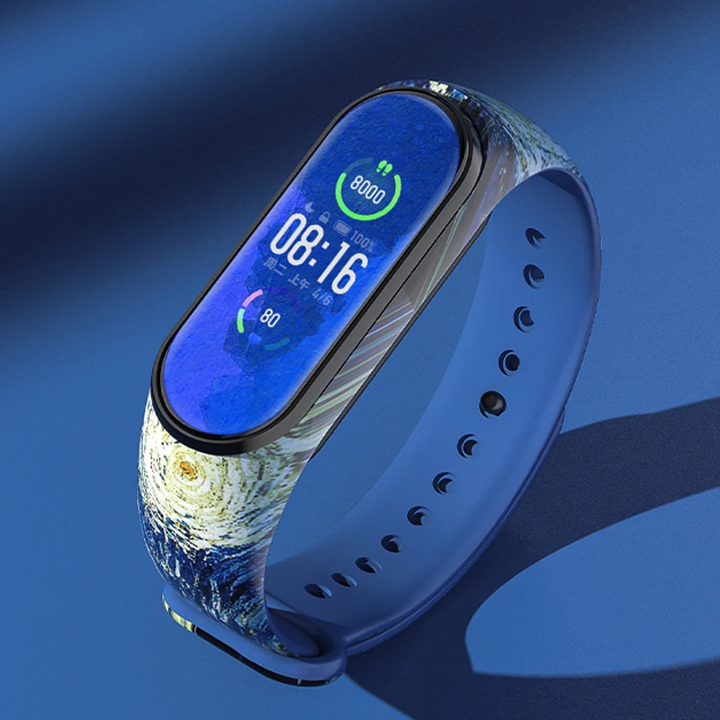 Carbon Fiber Strap Mi Band 7 6 5 4 Bracelet Luxury Silicone Band