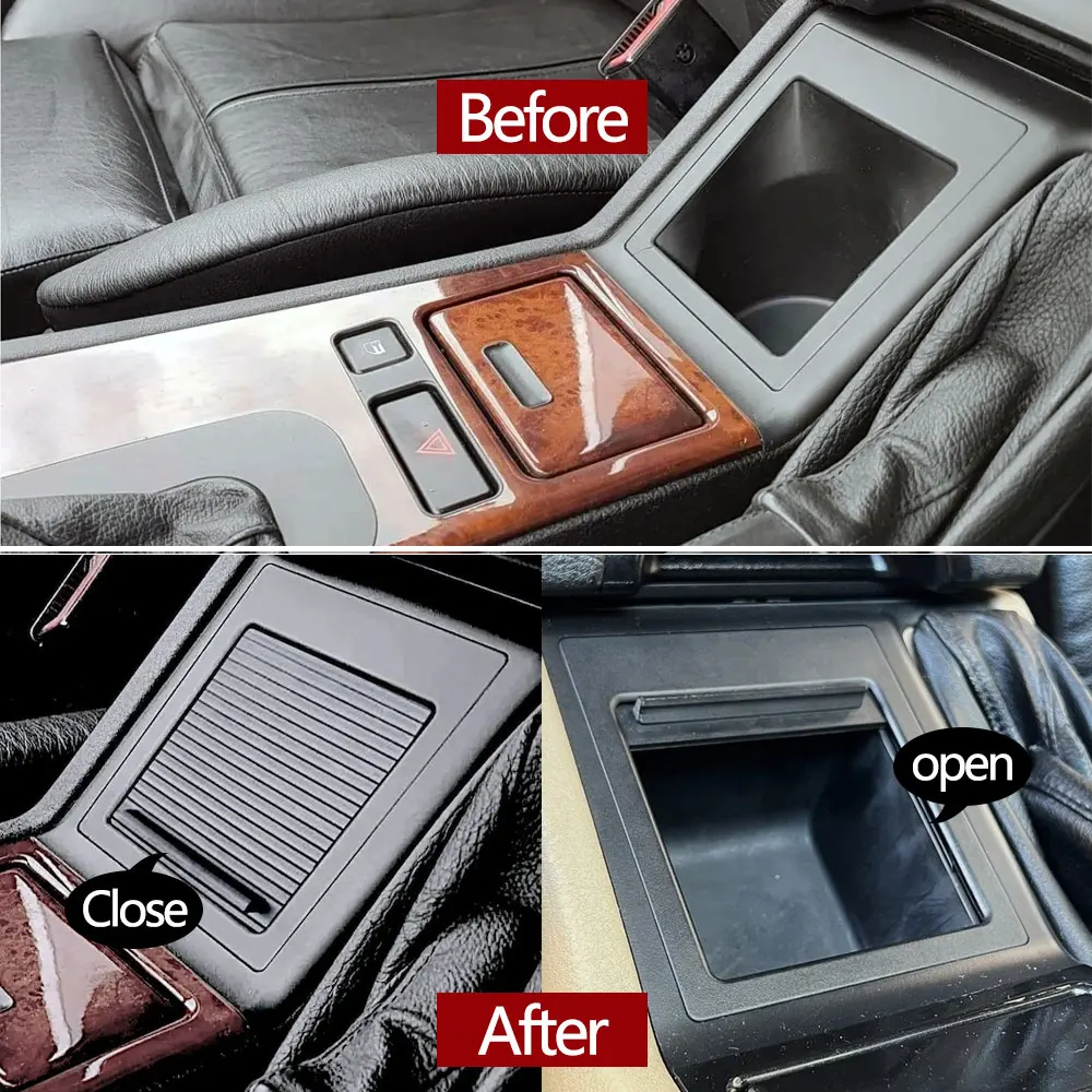 BMW 5 시리즈 E39 520i 525i 528i 530i 1997-2003 51168159698 용 자동차 앞 센터 콘솔 동전 수납 슬라이딩 롤러 블라인드 커버