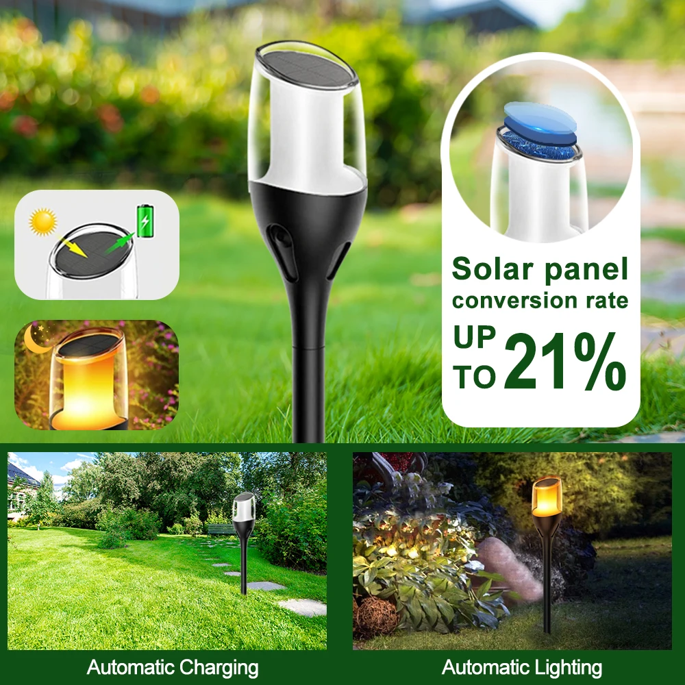 Description Picture 6 of itemE2 1-4PCS Outdoor Solar Lamp Flame Torch Light Flickering Flame Solar Garden Light Landscape Lamp Solar for Yard Lawn Path Decor