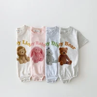 Newborn Baby Girl Cute Animal Short Sleeves Jumpsuit Thin Comfortable Cotton Bodysuit One Piece Boy Summer Outfits Clothing 1