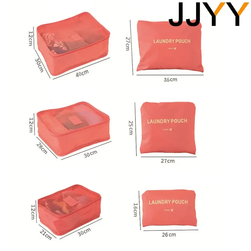 1Set/6Pcs Travel Storage Bag Set for Clothes Tidy Organizer Luggage Pouch Suitcase Handbag Closet Divider Drawer Organizador 6