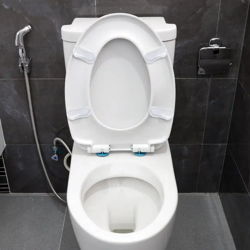 Toilet Lid Rubber Pads Silicone Toilet Seat Bumpers 4pcs Seat Bumper Replacement Kit With Strong Adhesive For Hotels toilet seat accessories