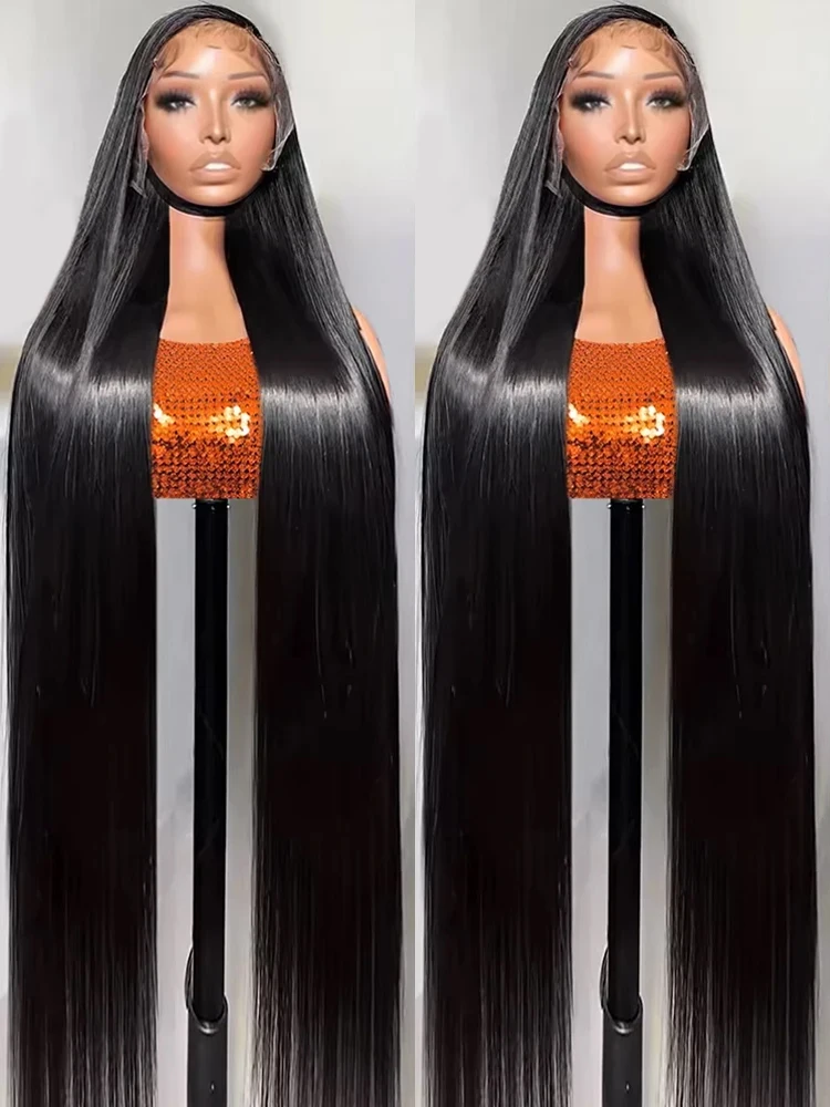 Human Hair Wig 300 Density 13x6 HD Bone Straight Lace Front 40 50Inch 13x4 360 Lace Frontal For Women