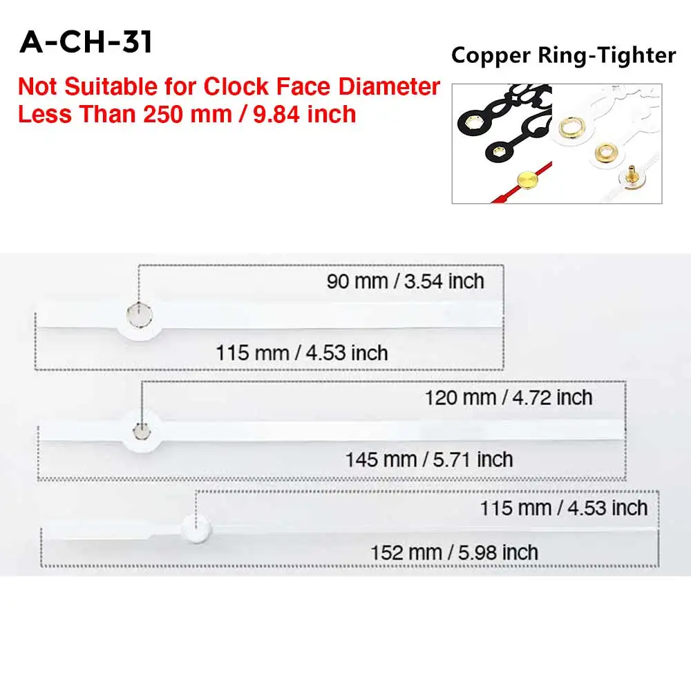 Clock Accessory Kit MCDFL White Clock Hands Set Needles Kit Parts and Accessories for Crafts Long Arms Bulk Replacement Wall Mechanism Vintage Decor