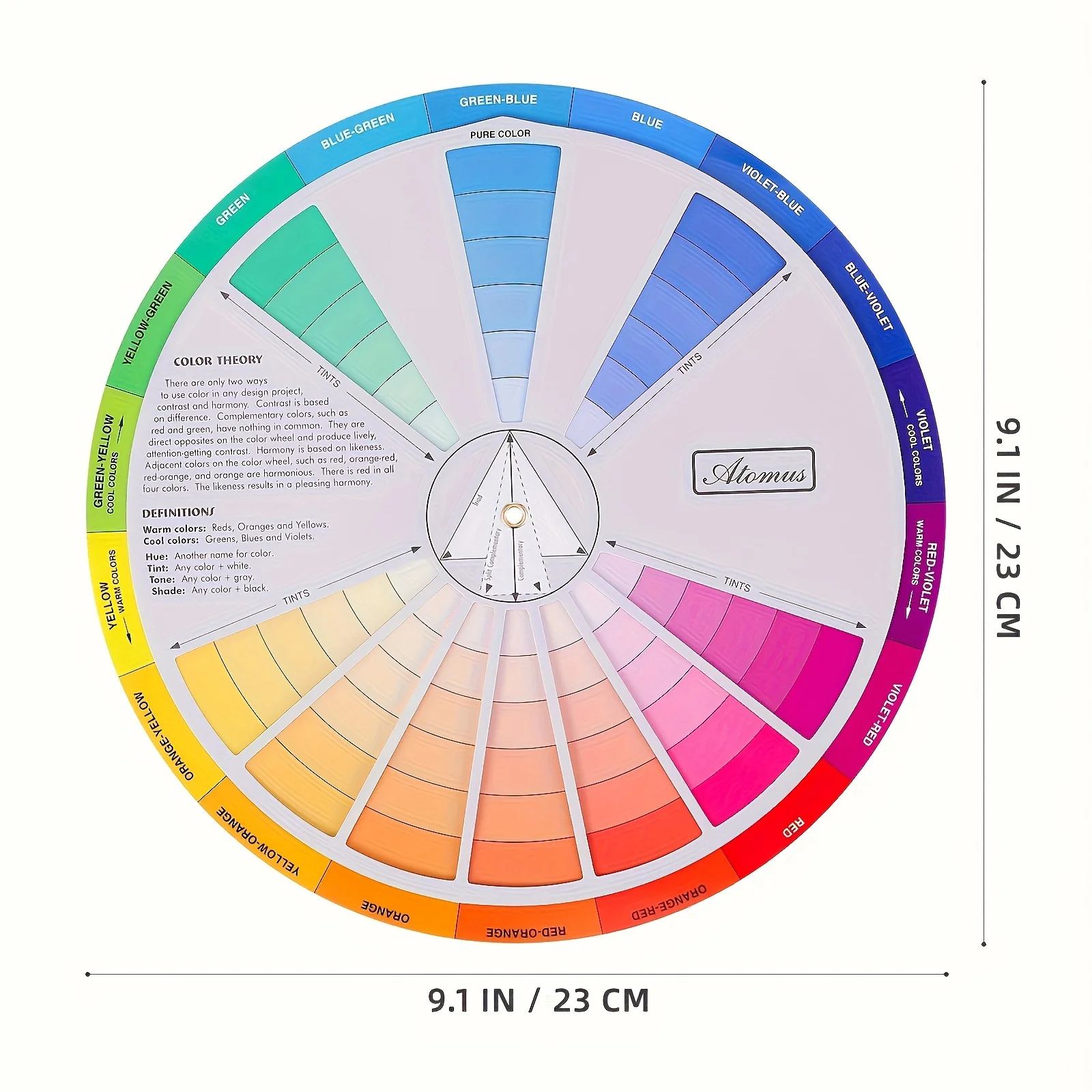 Color Gradient Wheel: Creative Art Teaching Tool with Color Theory Guide