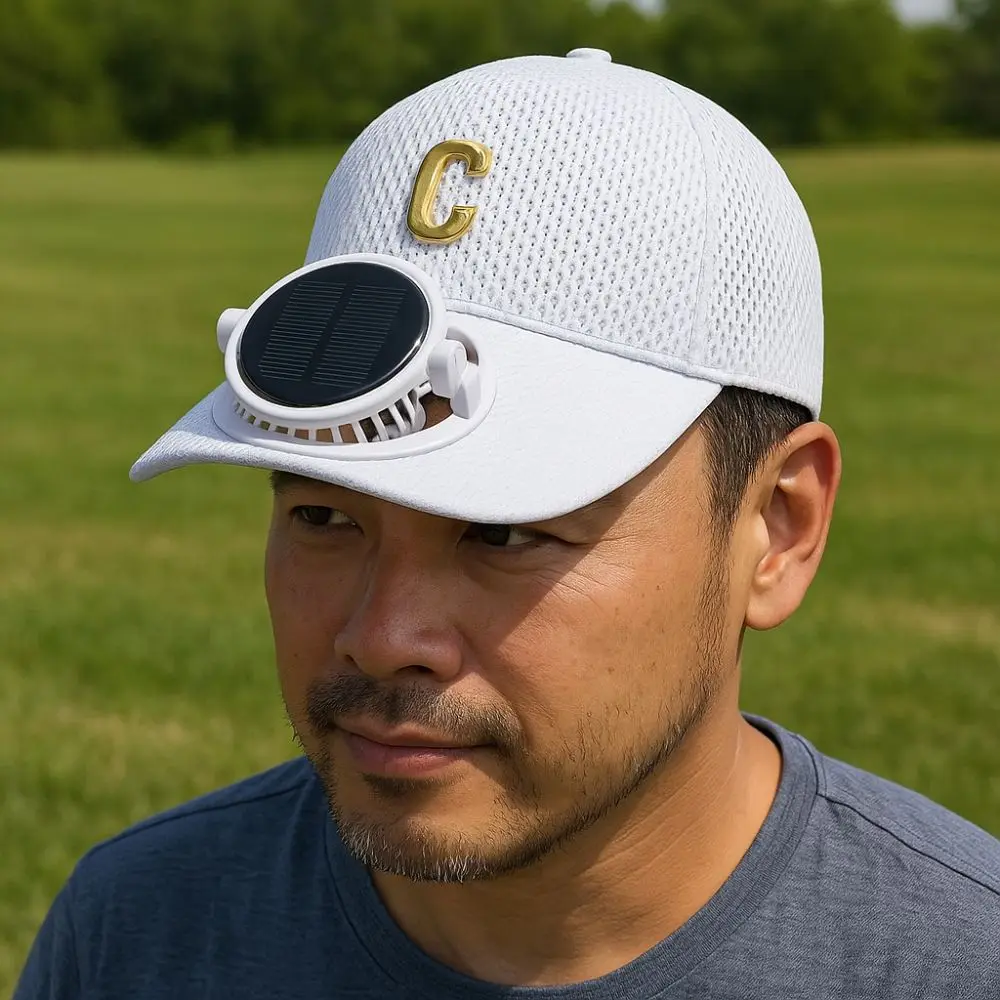 Breathable Mesh Solar Fan Baseball Cap for Outdoor Sun Protection