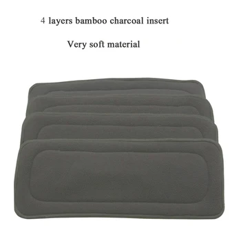 1pc Reusable 4 Layers Bamboo Charcoal Insert Baby Cloth Diaper Nappy Use 2