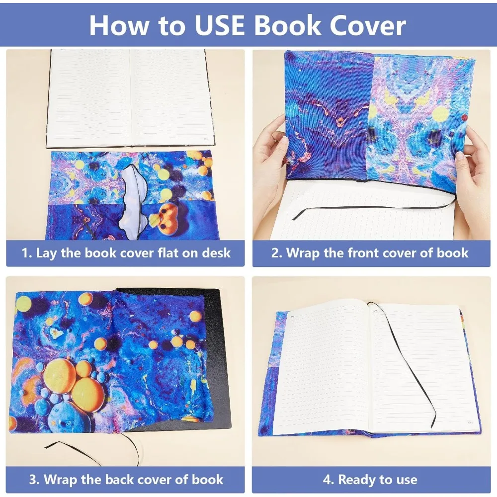 Cartoon Otter Stretchable Book Cover Washable Reusable Book Sleeve Protector Up to 9 x 11 Inch Notebook