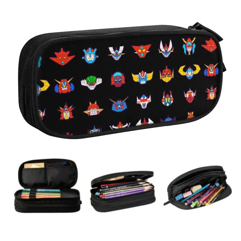 

Custom Ufo Grendizer Mazinger Goldrake Kawaii 071b 70s Robots Pencil Case for Girls Boys Large Capacity Pen Bag Box Stationery