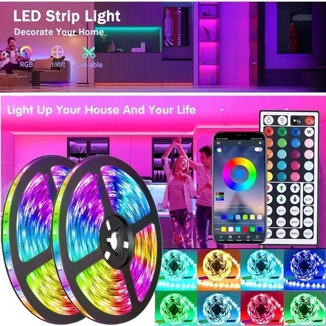 Led Light Strip Smart Bluetooth LED Strip Tape for Room Infrared Control RGB5050 Music Sync Flexible 5V Lamp for TV Backlight