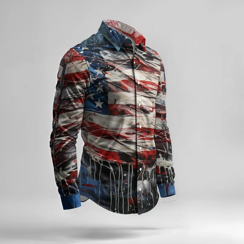 2025 Spring/Summer Men's Shirt Set Brand Printed Fashionable Simple Men's Luxury Long Sleeve Set Breathable Loose Fashion_voghion.com