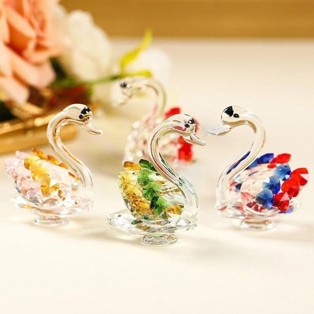 Kristallschwan, kreatives Wohnzimmer, Flur, Ornament, Zuhause, Desktop-Dekoration, Weihnachtsgeschenk für Paare und Freunde, Kristallhandwerk