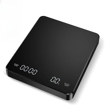 Digital Rechargeable Coffee Scale with Timer 3kg Max 0.1g Precision LED Screen USB Espresso Kitchen Scale for Brewing