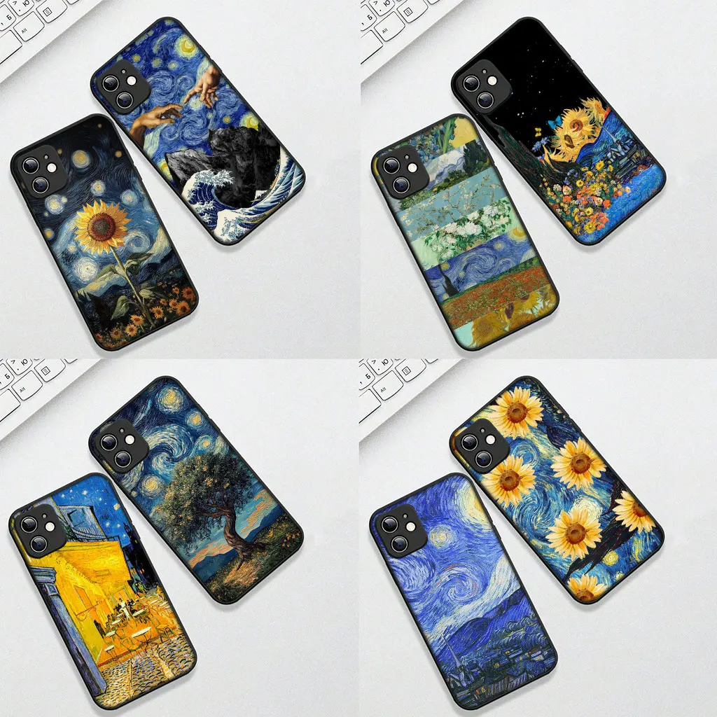 Starry Night Van Gogh Sky Art Design - Soft Phone Case Cover