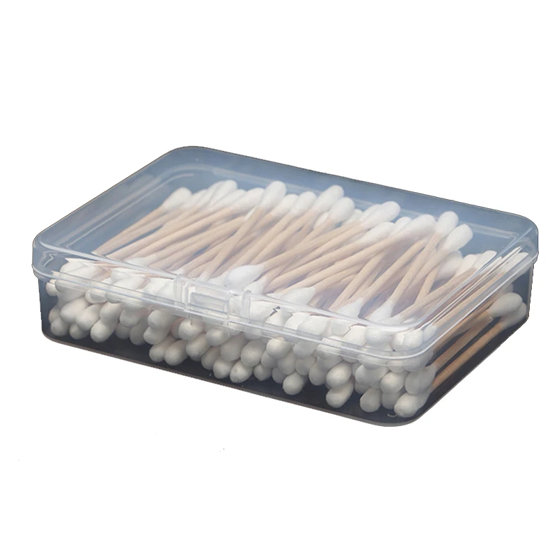 

Cotton Swab Storage Box Sponge Powder Puff Jewelry Accessory Tool Screw Sample Translucent Rectangle Plastic Case C1128