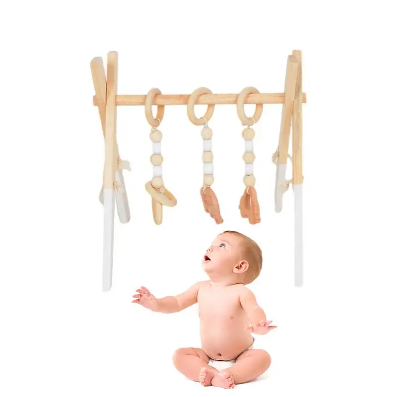 

Wood Baby Gym Hanging Gym Toys For Newborns Gift Play Gym Toy Gifts For Infants Newborns Boys Girls Above 3 Months Motor Skill