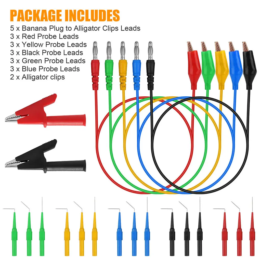 

Versatile SG Test Tool Easy To Install And Complete Identified Probe Pin Wires 22Pack Back Probe Kit