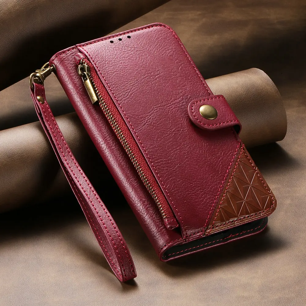 Luxury Retro Wallet Zipper Leather Card Case