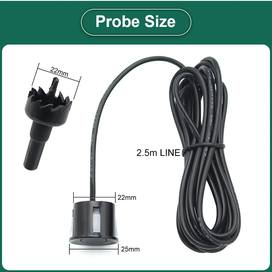 22mm 4PCS Sensors + Buzzer Car Parking Sensor Kit Reversing Radar Sound Alert Indicator Probe System DC 12V Universal parking sensor kit led parking sensor kit parking sensor car led parking sensor