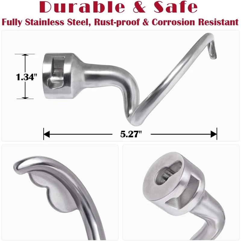 Spiral Dough Hook Dough Hook Replacement For Kitchenaid 4.5-5 Quart Tilt-Head Stand Mixer