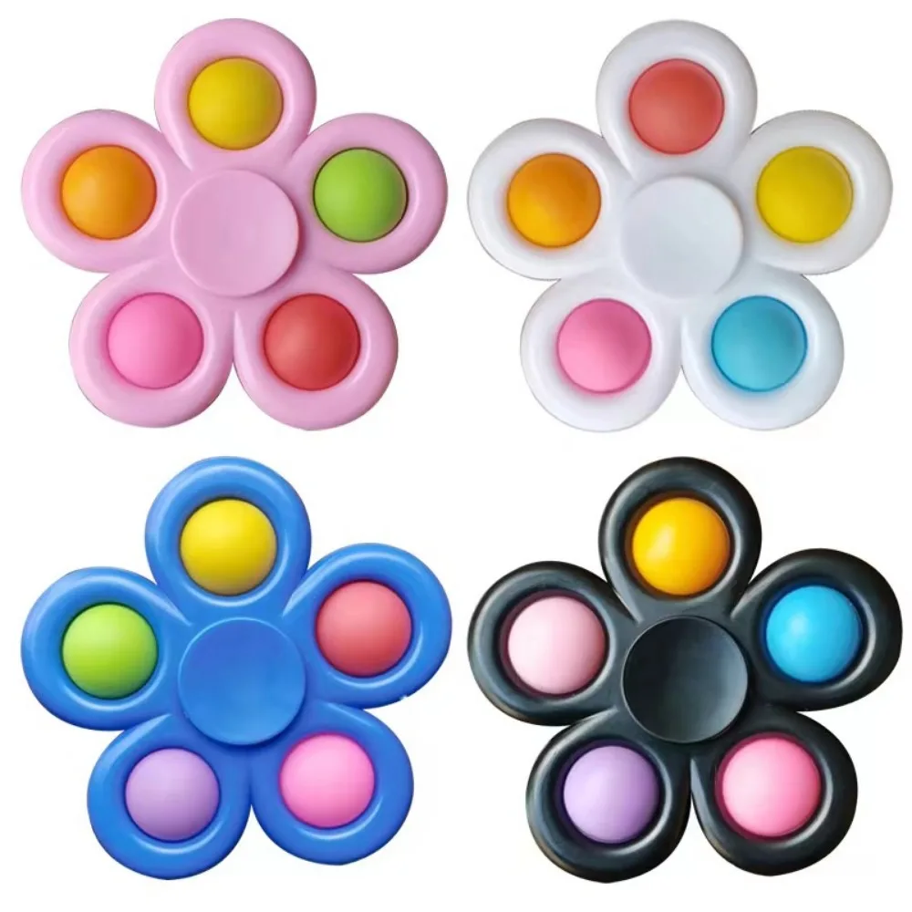 Tie Dye Simple Fidget Spinner Pop Finger Toys Push Bubble Hand Spinner for ADHD Anxiety Stress Relief Sensory Gifts for Kids 6