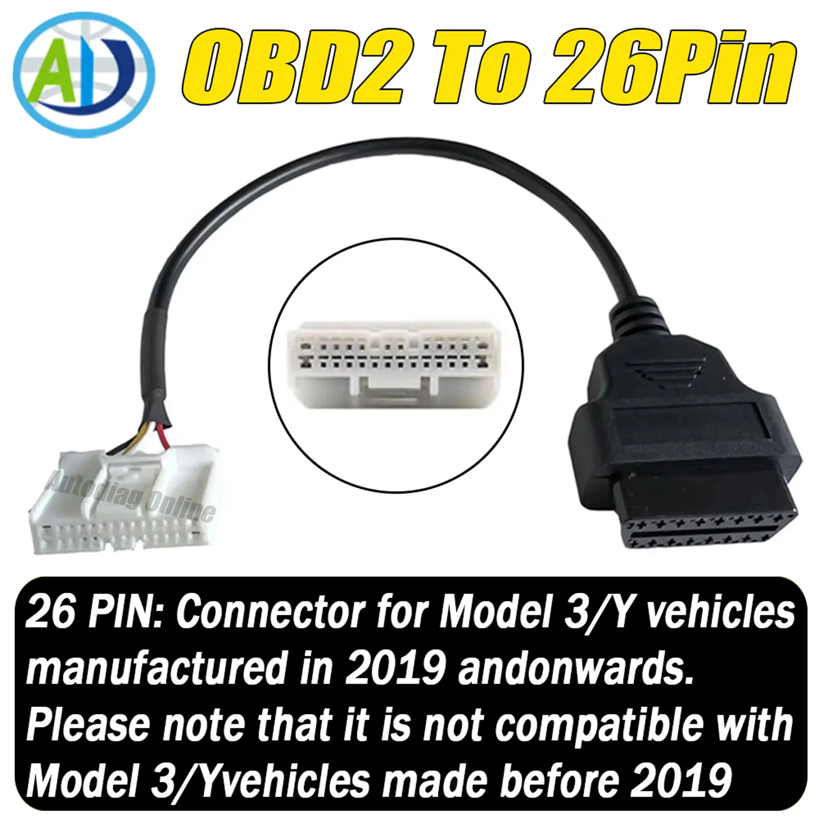 OBD2-Anschlusskabel für Tesla Model 3/Y, für X431 Scanner, OBD2-Diagnoseanschlusskabel, 20-Pin, 26-Pin, für Tesla Model X/S – Detail 10