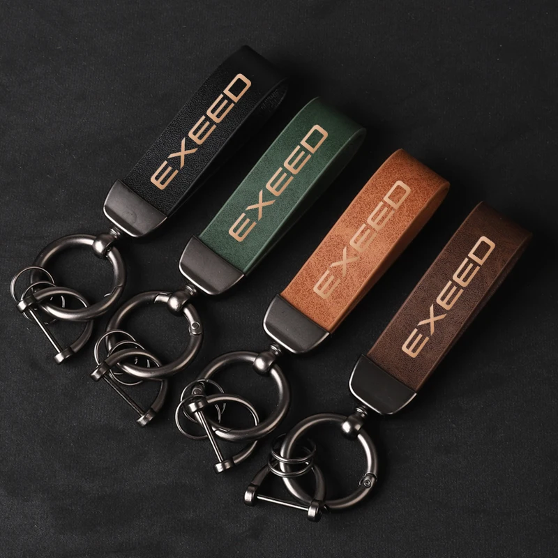 

Fashion Leather Keychain Business Gift Key Strap Car Logo Custom Keyring For Chery Exeed TXL TX VX LX RX 2021 2022 2023 2024