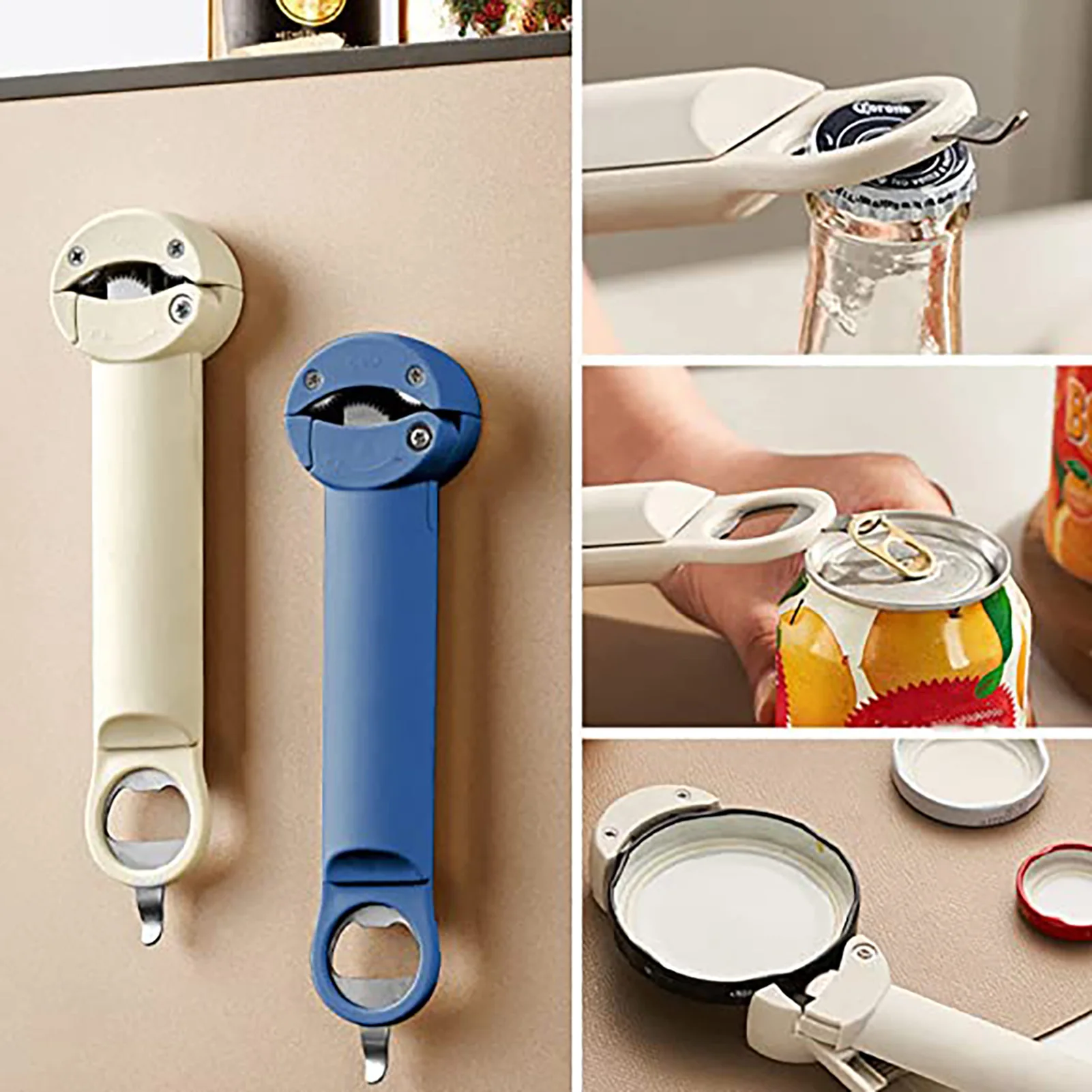Magnetic Multifunction Jar Opener Adjustable Can Gripper Tight Lid Opener  Kitchen Home Gadgets Elderly with Arthritis and Hand