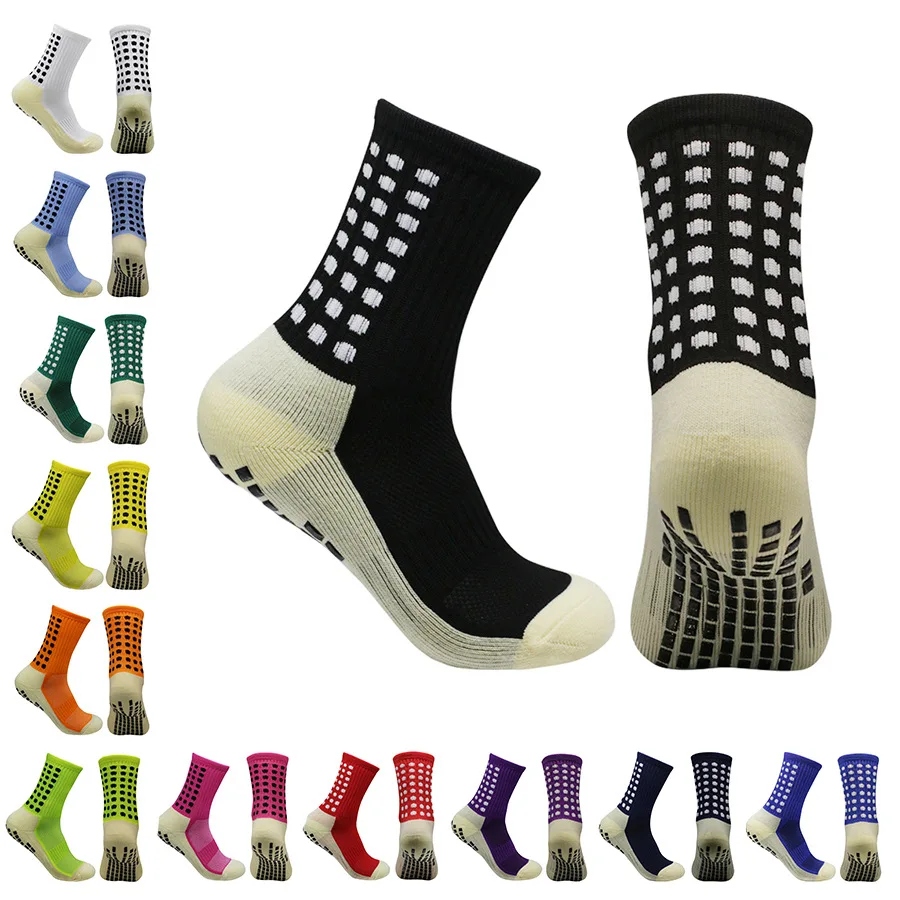 

3 Pairs Football Socks Anti-skid Classic Men Women Sports Socks With Adhesive Points Tennis Volleyball Badminton Socks Outd