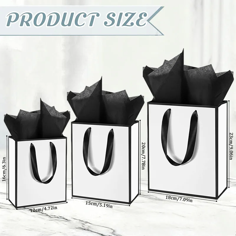 Elegant Gift Bags with Handles – Gold Foil Design for Celebrations and Special Occasions