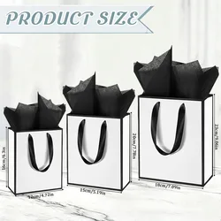 Elegant Gift Bags with Handles - Gold Foil Design for Celebrations and Special Occasions (White)